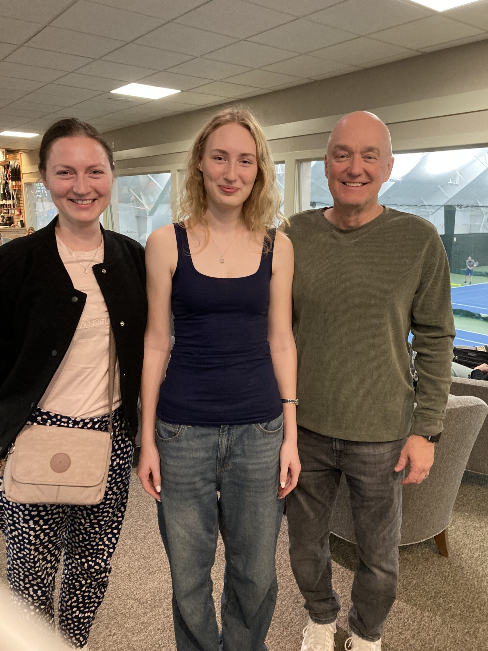 Dasha and her mother with Coach Steve Johnson